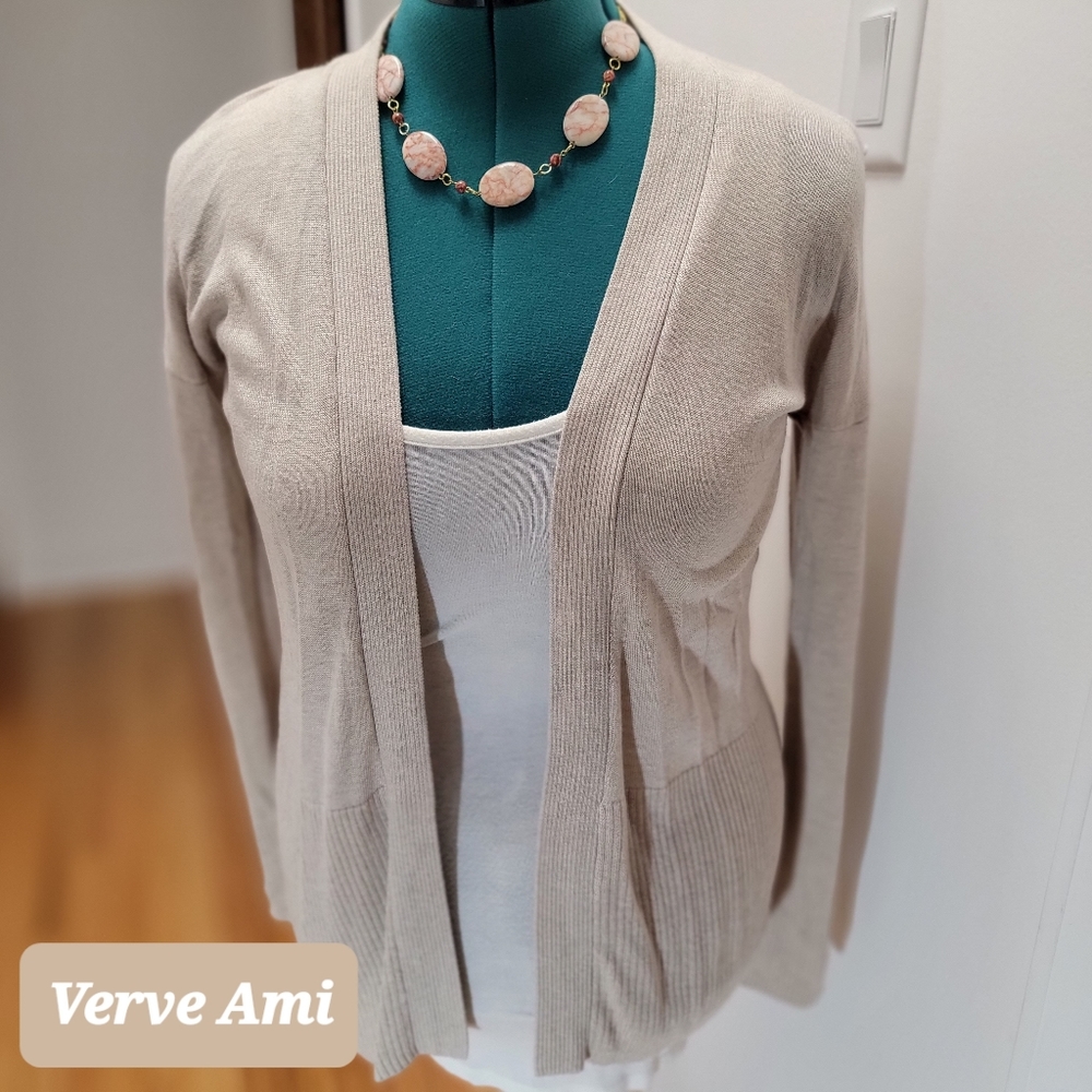 Verve Ami size small cream colored cardigan. Lightweight sweater